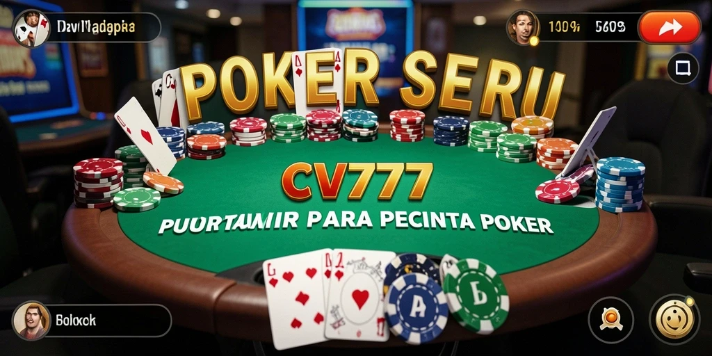 Tampilan gameplay seru dalam aplikasi Poker CV777.
