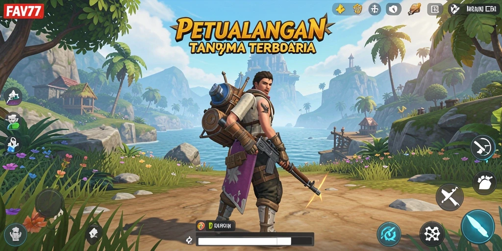 Menampilkan gameplay FAV77 dengan aksi eksplorasi dunia terbuka.