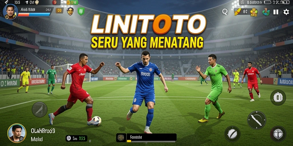 Tampilan gameplay seru dari LINITOTO yang penuh aksi olahraga.